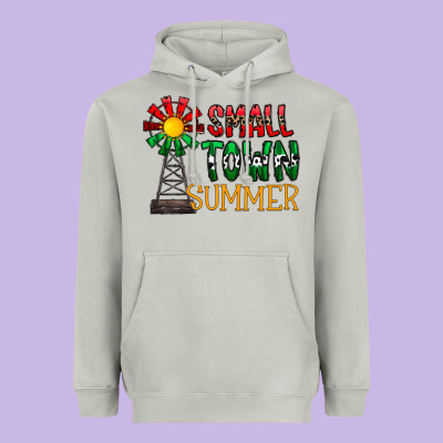 Small Town Summer Heavyweight Hoodie Designed By Cowhidedigitalart