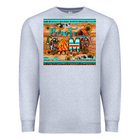 Heather Grey born to camp Premium Sweatshirt - JahusDesignShop