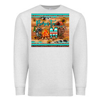 Oatmeal Heather born to camp Premium Sweatshirt - JahusDesignShop