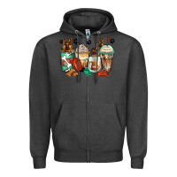 Charcoal Heather german shepherds coffee cups Zipper Hoodie - Zillion Design Studio