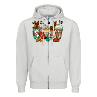 Dove Grey german shepherds coffee cups Zipper Hoodie - Zillion Design Studio