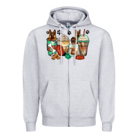 Heather Grey german shepherds coffee cups Zipper Hoodie - Zillion Design Studio
