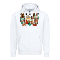 White german shepherds coffee cups Zipper Hoodie - Zillion Design Studio