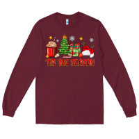Burgundy 'tis the season christmas Long Sleeve Tee - Zillion Design Studio