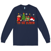 Navy 'tis the season christmas Long Sleeve Tee - Zillion Design Studio