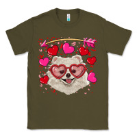 Army Green valentine's day white pomeranian Classic Tee - RanaPortraitStore