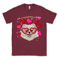 Burgundy valentine's day white pomeranian Classic Tee - RanaPortraitStore