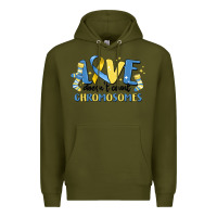 Army Green love dose count chromosomes Premium Hoodie - MaliasSmallBusiness