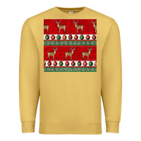Antique Gold christmas deer and ornaments seamless pattern Premium Sweatshirt - BundleAndBundleShop