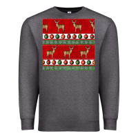 Charcoal Heather christmas deer and ornaments seamless pattern Premium Sweatshirt - BundleAndBundleShop