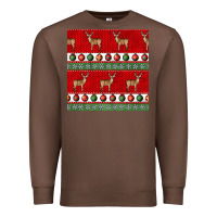 Chestnut christmas deer and ornaments seamless pattern Premium Sweatshirt - BundleAndBundleShop
