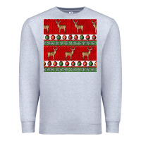 Heather Grey christmas deer and ornaments seamless pattern Premium Sweatshirt - BundleAndBundleShop