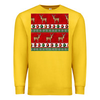 Lemon christmas deer and ornaments seamless pattern Premium Sweatshirt - BundleAndBundleShop