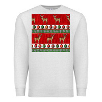 Oatmeal Heather christmas deer and ornaments seamless pattern Premium Sweatshirt - BundleAndBundleShop