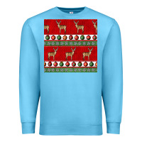 Ocean Blue christmas deer and ornaments seamless pattern Premium Sweatshirt - BundleAndBundleShop