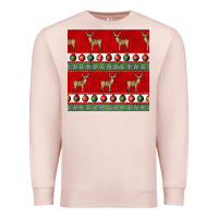 Pale Pink christmas deer and ornaments seamless pattern Premium Sweatshirt - BundleAndBundleShop
