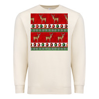 Sandshell christmas deer and ornaments seamless pattern Premium Sweatshirt - BundleAndBundleShop