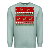 Seafoam christmas deer and ornaments seamless pattern Premium Sweatshirt - BundleAndBundleShop