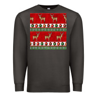 Smoke christmas deer and ornaments seamless pattern Premium Sweatshirt - BundleAndBundleShop
