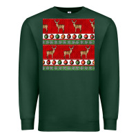 Sports Green christmas deer and ornaments seamless pattern Premium Sweatshirt - BundleAndBundleShop