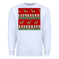White christmas deer and ornaments seamless pattern Premium Sweatshirt - BundleAndBundleShop