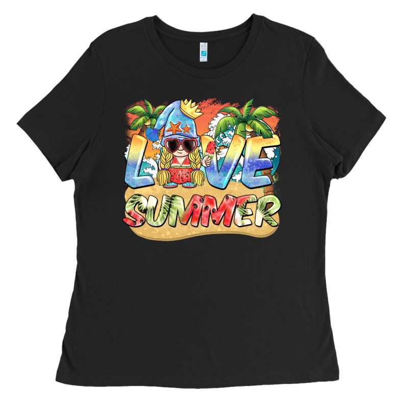 Love Summer Gnomes  Background Ladies Tee by BarkalooDesign | Teevron