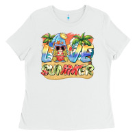 White love summer gnomes  Background Ladies Tee - BarkalooDesign