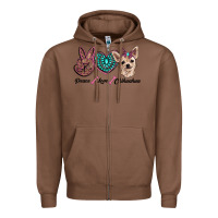 Chestnut peace love chihuahua Zipper Hoodie - RanaPortraitStore