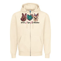 Sandshell peace love chihuahua Zipper Hoodie - RanaPortraitStore