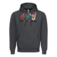 Smoke peace love chihuahua Zipper Hoodie - RanaPortraitStore