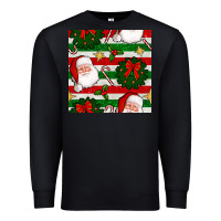 Black christmas  santa clause and ornaments seamless  pattern Premium Sweatshirt - BundleAndBundleShop