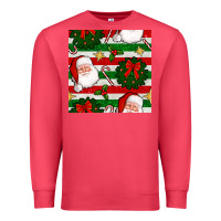Cardinal christmas  santa clause and ornaments seamless  pattern Premium Sweatshirt - BundleAndBundleShop