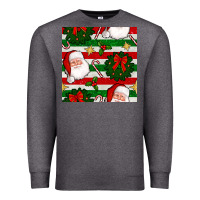 Charcoal Heather christmas  santa clause and ornaments seamless  pattern Premium Sweatshirt - BundleAndBundleShop