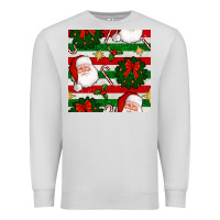Dove Grey christmas  santa clause and ornaments seamless  pattern Premium Sweatshirt - BundleAndBundleShop