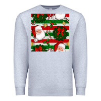 Heather Grey christmas  santa clause and ornaments seamless  pattern Premium Sweatshirt - BundleAndBundleShop
