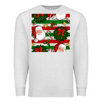 Oatmeal Heather christmas  santa clause and ornaments seamless  pattern Premium Sweatshirt - BundleAndBundleShop