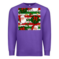 Purple christmas  santa clause and ornaments seamless  pattern Premium Sweatshirt - BundleAndBundleShop