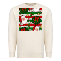 Sandshell christmas  santa clause and ornaments seamless  pattern Premium Sweatshirt - BundleAndBundleShop