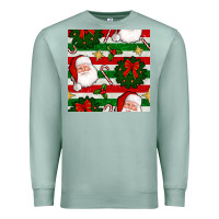 Seafoam christmas  santa clause and ornaments seamless  pattern Premium Sweatshirt - BundleAndBundleShop