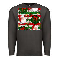 Smoke christmas  santa clause and ornaments seamless  pattern Premium Sweatshirt - BundleAndBundleShop