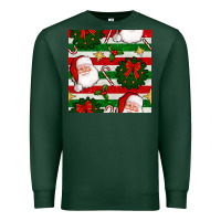 Sports Green christmas  santa clause and ornaments seamless  pattern Premium Sweatshirt - BundleAndBundleShop