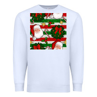 White christmas  santa clause and ornaments seamless  pattern Premium Sweatshirt - BundleAndBundleShop