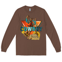 Chestnut hey cowboy with sunflowers Long Sleeve Tee - texasbilliewilder