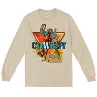 Mushroom hey cowboy with sunflowers Long Sleeve Tee - texasbilliewilder