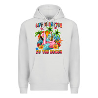 Dove Grey life is better at the beach Premium Hoodie - MaliasSmallBusiness