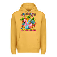 Mustard life is better at the beach Premium Hoodie - MaliasSmallBusiness