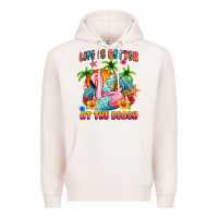 Pale Pink life is better at the beach Premium Hoodie - MaliasSmallBusiness