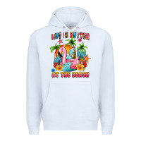 White life is better at the beach Premium Hoodie - MaliasSmallBusiness