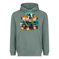 Sage farm truck farm animals Heavyweight Hoodie - FaDigitalArtStudio