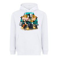 White farm truck farm animals Heavyweight Hoodie - FaDigitalArtStudio